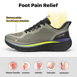 FitVille Men's Walking Shoes Extra Wide Toe Sports Sneakers Comfort Lightweight Running Shoes with Arch Support For Flat Feet