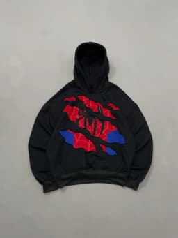American Retro Spider Patchwork Print Hoodies Fashion Oversized Loose Full Zipper Hoodie Men Jacket Gothic Y2k Street Sweatshirt