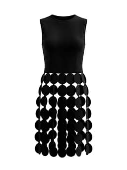 Bonboho Women's Solid Black Sleeveless Vest Top Round Neck Slim Fit T-shirt 2026 Stylish Party T-shirt with 3D Circular Cutout