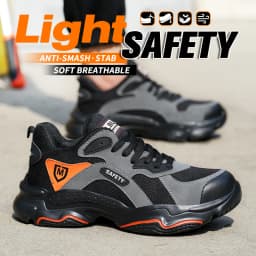 Work Safety Shoes Breathable Men Work Protective Sneakers Anti-Puncture Work Shoes Male Steel Toe Outside Sport Shoes