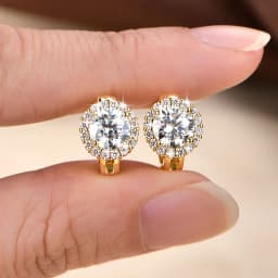 Lnngy Certified Moissanite Halo Earrings For Women 14K Gold Filled Lab Diamond Huggies Earring Sparkling Wedding Jewelry Gift