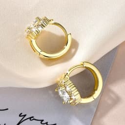 Lnngy Certified Moissanite Halo Earrings For Women 14K Gold Filled Lab Diamond Huggies Earring Sparkling Wedding Jewelry Gift