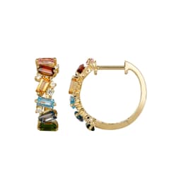 Unique Light Luxury Summer Fine Jewelry Designer Plata 925 Sterling Silver Rainbow Colors Zircon Hoop Earrings for Girls
