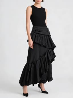 TWOTWINSTYLE Patchwork Folds Irregular Skirts for Women High Waist Solid Loose Minimalist Skirt Female Fashion Clothing New 2026