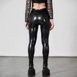 Women Stretch PU Leather Pants High Waist Bodycon Seameless Leggings Custom Wet Look PVC Slim Pencil Pants Trousers Clubwear New