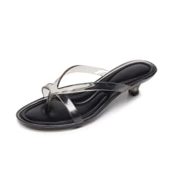 Glam Sheer Heeled Jelly Thong Sandals Women's Transparent Strap Square Toe Kitten Heels Woman Trendy Flip Flops Night Out Shoes