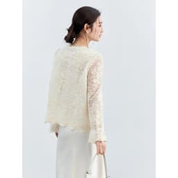 VIMLY Apricot Lace Blouse Women 2026 Spring New O-Neck Floral Embroidery Scallop Hem Top French Style Elegant Casual Shirt A5236