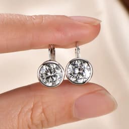 Lnkry 5MM/6.5MM/8MM Moissanite Hoop Earring 14k Gold-Filled Sparling Lab Diamond Leverback Earrings for Women Gift