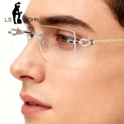 Rimless Glasses Frame Men Pure Titanium Ultralight Square European Design Eyeglasses Frames Women High Quality Brand Eyewear