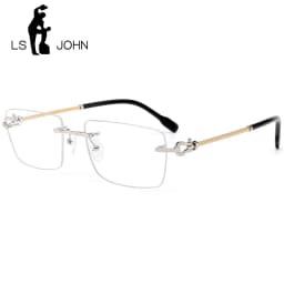 Rimless Glasses Frame Men Pure Titanium Ultralight Square European Design Eyeglasses Frames Women High Quality Brand Eyewear