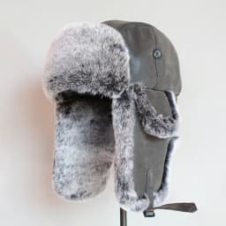 Unisex Winter Men Warm Russian Ushanka Hat with Ear Flap Pu Leather Faux Fur Trapper Cap Earflap for Women Pilot Trooper Hats