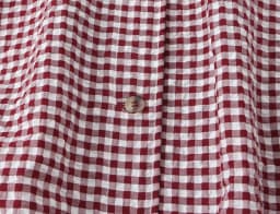 BSAY New Ladies Cropped Gingham Plaid Outerwear Stand Collar Long Puff Sleeve Button Up Drawstring Hem Casual Loose Check Jacket