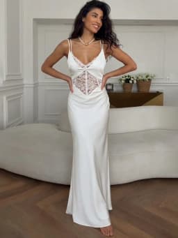 Tuularose Fashion Lace Dress Women Sexy Sleeveless Hollow Out Backless High-Waisted Patchwork Dress Elegant Luxury Evening Dress
