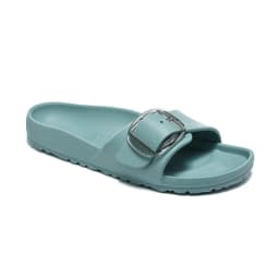 Summer Fashion Women's Flat Sandals with One Strap, EVA Large Buckle Flat Sandals, Versatile Outdoor Beach Shoes