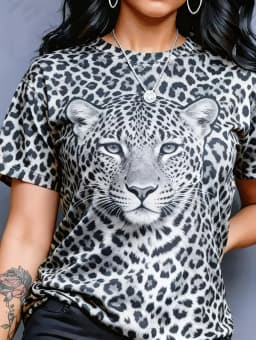 Leopard Print Women's T-Shirt Short Sleeved Tops Summer Casual Women's Crew-Neck Y2k Clothes T-Shirt Outdoor Street Elegant Top