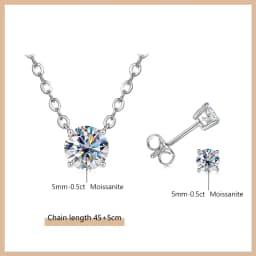 OXTAO Certified Moissanite Jewelry Set For Women 14K Gold Filled D VVS1 Moissanite Earrings Pendant Necklace Bracelet Set Gift
