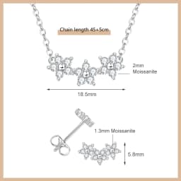 OXTAO Certified Moissanite Jewelry Set For Women 14K Gold Filled D VVS1 Moissanite Earrings Pendant Necklace Bracelet Set Gift