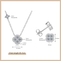 OXTAO Certified Moissanite Jewelry Set For Women 14K Gold Filled D VVS1 Moissanite Earrings Pendant Necklace Bracelet Set Gift