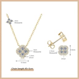 OXTAO Certified Moissanite Jewelry Set For Women 14K Gold Filled D VVS1 Moissanite Earrings Pendant Necklace Bracelet Set Gift