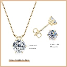 OXTAO Certified Moissanite Jewelry Set For Women 14K Gold Filled D VVS1 Moissanite Earrings Pendant Necklace Bracelet Set Gift