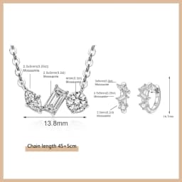 OXTAO Certified Moissanite Jewelry Set For Women 14K Gold Filled D VVS1 Moissanite Earrings Pendant Necklace Bracelet Set Gift