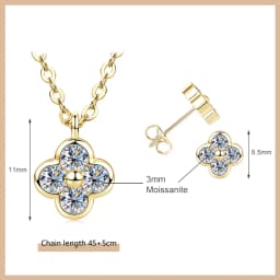 OXTAO Certified Moissanite Jewelry Set For Women 14K Gold Filled D VVS1 Moissanite Earrings Pendant Necklace Bracelet Set Gift