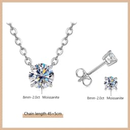 OXTAO Certified Moissanite Jewelry Set For Women 14K Gold Filled D VVS1 Moissanite Earrings Pendant Necklace Bracelet Set Gift