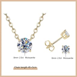 OXTAO Certified Moissanite Jewelry Set For Women 14K Gold Filled D VVS1 Moissanite Earrings Pendant Necklace Bracelet Set Gift