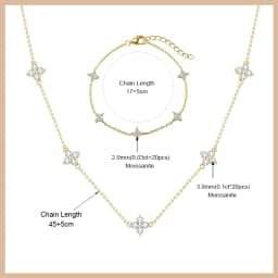 OXTAO Certified Moissanite Jewelry Set For Women 14K Gold Filled D VVS1 Moissanite Earrings Pendant Necklace Bracelet Set Gift