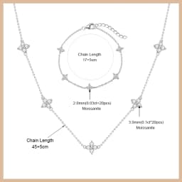 OXTAO Certified Moissanite Jewelry Set For Women 14K Gold Filled D VVS1 Moissanite Earrings Pendant Necklace Bracelet Set Gift