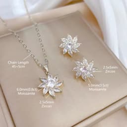OXTAO Certified Moissanite Jewelry Set For Women 14K Gold Filled D VVS1 Moissanite Earrings Pendant Necklace Bracelet Set Gift