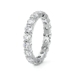 OXTAO Full Moissanite Ring 4mm D VVS1 for Women Sparkling Wedding Eternity Bands Ring Anniversary Jewelry Gifts 14K Gold Filled