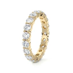 OXTAO Full Moissanite Ring 4mm D VVS1 for Women Sparkling Wedding Eternity Bands Ring Anniversary Jewelry Gifts 14K Gold Filled