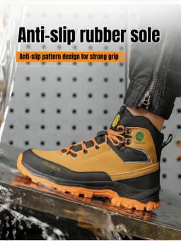 Wear Resistant Men's Safety Boots Soft Work Sneakers Anti Impact Anti Piercing Fashion Comfort Outdoor Men's Shoes