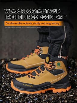 Wear Resistant Men's Safety Boots Soft Work Sneakers Anti Impact Anti Piercing Fashion Comfort Outdoor Men's Shoes