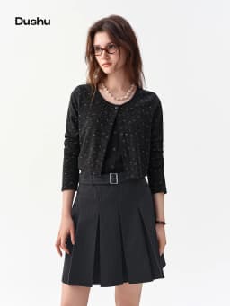 DUSHU 2026 Fall Women‘s Knit Cardigan & Camisole Two Piece Set, Open Front Layering Top for Versatile Office & Everyday Style
