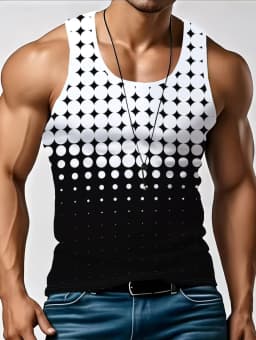 Stripe Plaid 3D Printed Tank Tops 2026 New Fashion Men's Tops Tees Sleeveless Fitness Vest Men Harajuku Streetwear GYM T-shirt