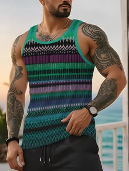 Stripe Plaid 3D Printed Tank Tops 2026 New Fashion Men's Tops Tees Sleeveless Fitness Vest Men Harajuku Streetwear GYM T-shirt