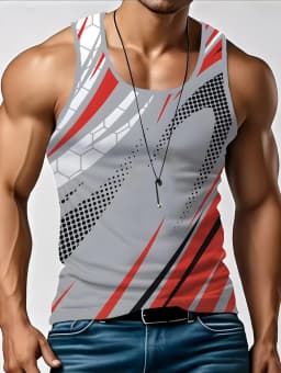 Stripe Plaid 3D Printed Tank Tops 2026 New Fashion Men's Tops Tees Sleeveless Fitness Vest Men Harajuku Streetwear GYM T-shirt