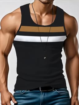 Stripe Plaid 3D Printed Tank Tops 2026 New Fashion Men's Tops Tees Sleeveless Fitness Vest Men Harajuku Streetwear GYM T-shirt
