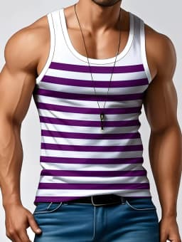 Stripe Plaid 3D Printed Tank Tops 2026 New Fashion Men's Tops Tees Sleeveless Fitness Vest Men Harajuku Streetwear GYM T-shirt