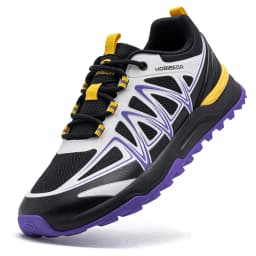 HOBIBEAR Unisex Wide Width Hiking Sneakers Outdoor Trail Running Shoes Artificial Leather Non Slip Lace-Up Walking Sneaker