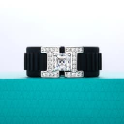 AnuJewel 5.5x5.5mm Asscher Moissanite Inlaid Silicone Ring 925 Sterling Silver Rubber Comfort Fit Wedding Ring for Women Men