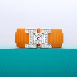 AnuJewel 5.5x5.5mm Asscher Moissanite Inlaid Silicone Ring 925 Sterling Silver Rubber Comfort Fit Wedding Ring for Women Men