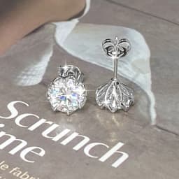 Lnngy Certified 6.5MM/8MM Moissanite Stud Earring 14K Gold Filled Solitaire Earrings for Women Romantic Dazzling Jewelry Gift