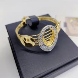 Two Tones Luxury Collar Necklace Earrings Bracelet Ring Big Size Choker 18K Gold Plated Jewelry Set Bridal Wedding Party Gifts
