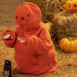 Women's Halloween Pumpkin Shaped Hoodie Autumn Round Neck Hooded Sweatshirt Double-Faced Fleece Cute Halloween Sweater Tops