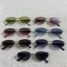 Sexy Cat Eye Rimless Punk Sunglasses Women New 2026 Luxury Designer Trendy Frameless Polygon Sun Glasses Vintage Metal Shades