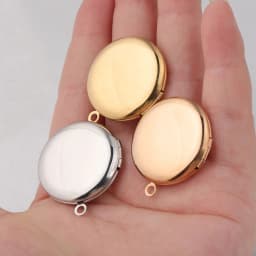 Fnixtar 20Pcs 30*27mm Mirror Polish Round Photo Locket Charms 316L Stainless Steel Photo Picture Locket For DIY Jewelry Making