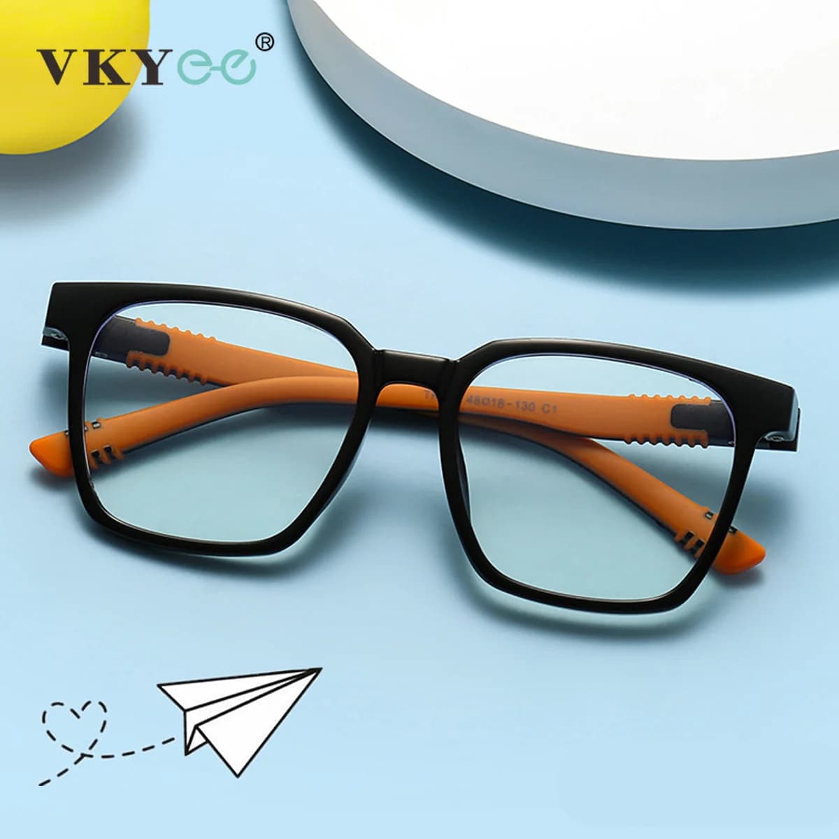 VICKY New Model Simplicity Geometry Square Shape Design Children's Glasses Anti-blue Light Glasses Customizable Prescriptions